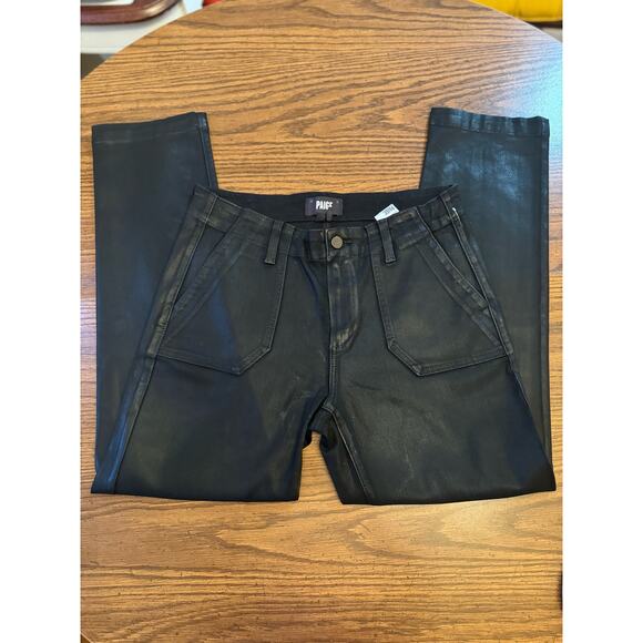 Paige jeans Mayslie Straight Ankle in Black Fog Luxe Coating size 29 (US 8) - Picture 10 of 11